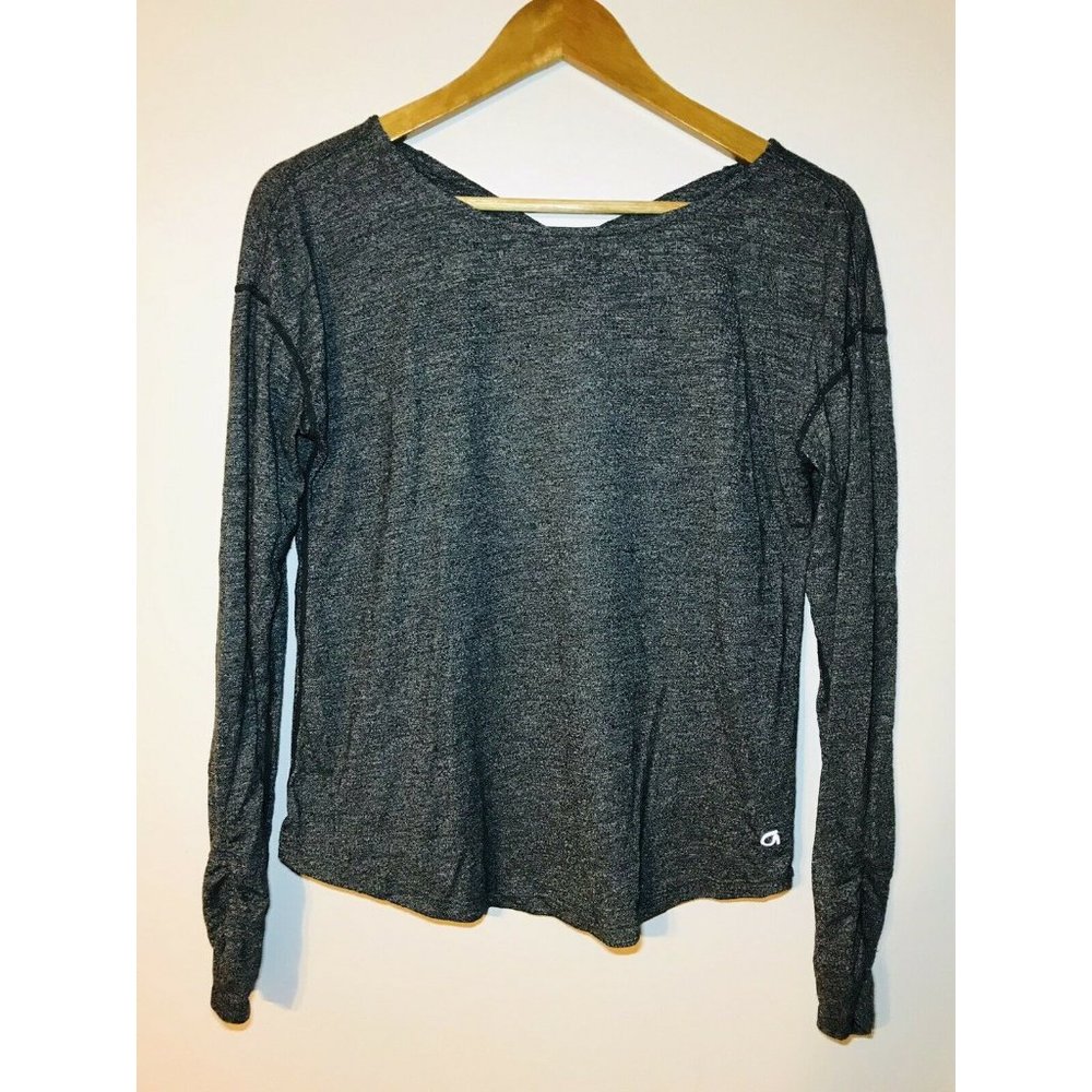 Gap Fit Women's Gray Long Sleeve Racerback T Shirt Medium